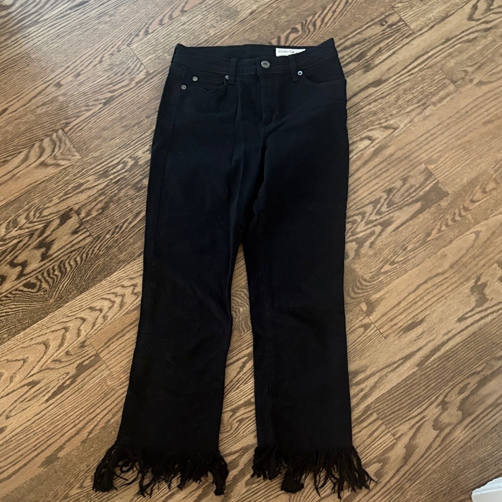 Pistola Black Flare Jeans with Fringe